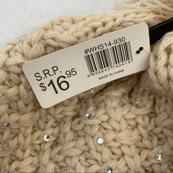 Gino Fascino Accessories Cream beanie hat - Picture 5 of 6